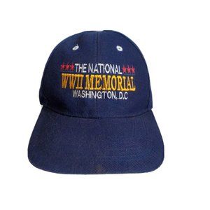 The National WWII Memorial Washington, DC Cap Hat Adult Adjustable Dark Blue
